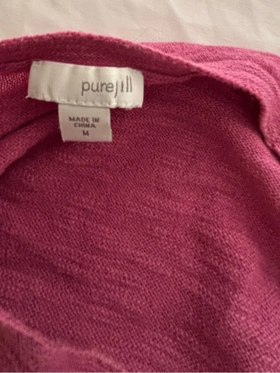 J. Jill Strawberry Pink Linen & Cotton Oversized Top w Pockets Women’s Medium - Picture 10 of 10